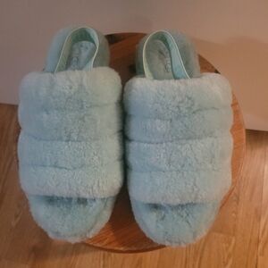 UGG Fluffy Blue Slippers